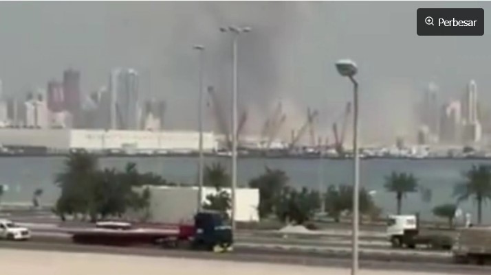 Serangan balasan Iran ke Pangkalan AS di sejumlah negara kawasan Timur Tengah. (X) 