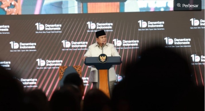 Prabowo dalam acara syukuran satu tahun berdirinya Danantara, Rabu (11/3/2026). (Dok. Bakom RI) 