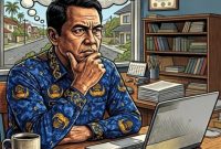 Ilustrasi ASN WFH untuk hemat BBM. [Suara.com/Emma] 