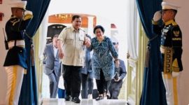 Presiden Prabowo Subianto menerima Presiden ke-5 RI Megawati Soekarnoputri di Istana Merdeka, Jakarta, Kamis (19/3/2026). ANTARA/Instagram/@prabowo/aa. 