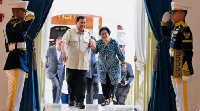 Presiden Prabowo Subianto menerima Presiden ke-5 RI Megawati Soekarnoputri di Istana Merdeka, Jakarta, Kamis (19/3/2026). ANTARA/Instagram/@prabowo/aa. 