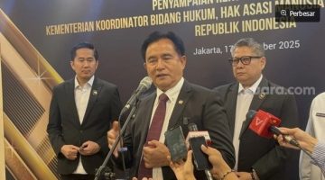 Menko Kumham Imipas Yusril Ihza Mahendra. (Suara.com/Faqih)