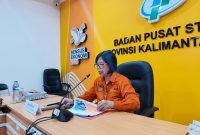 Kepala BPS Kalimantan Tengah Agnes Widiastuti menyampaikan rilis Berita Resmi Statistik terkait inflasi Kalteng Maret 2026 di Kantor BPS Kalteng, Palangka Raya. (1/4/26)