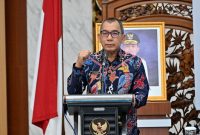 Plt Kepala Bapperida Kalimantan Tengah Syahfiri membuka Rapat Koordinasi Penajaman Rancangan Akhir Rencana Kerja (Renja) Perangkat Daerah Tahun 2027 di Aula Bapperida Kalteng, Palangka Raya, (9/4/26).