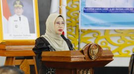 Asisten Administrasi Umum Setda Provinsi Kalimantan Tengah Sunarti menghadiri penutupan Pelatihan Dasar (Latsar) CPNS Golongan II Angkatan III serta Golongan III Angkatan VI hingga XI Tahun 2025 di Aula Gedung D BPSDM Provinsi Kalimantan Tengah, Palangka Raya, Jumat (10/4/26).