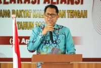 Staf Ahli Gubernur Kalimantan Tengah Bidang Pemerintahan, Hukum dan Politik Darliansjah menghadiri Deklarasi Aliansi Penambang Rakyat Kalimantan Tengah (APR-KT) di Aula KNPI Provinsi Kalimantan Tengah, Palangka Raya. (10/4/26)