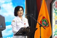 Pj Sekda Kalimantan Tengah Linae Victoria Aden menghadiri Ibadah Paskah ASN di Aula Jayang Tingang, Palangka Raya. (15/4/26)