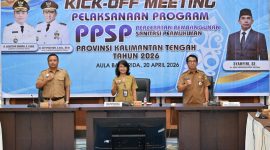 Pemerintah Provinsi Kalimantan Tengah resmi memulai Program PPSP Tahun 2026 melalui Kick Off Meeting di Aula Bapperida sebagai langkah strategis meningkatkan layanan sanitasi dan kualitas hidup masyarakat. (20/4/26)