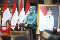 Ketua TP PKK Kalteng Aisyah Thisia Agustiar Sabran membuka Rakorda Bangga Kencana dan percepatan penurunan stunting Tahun 2026 di Palangka Raya. (29/4/26)