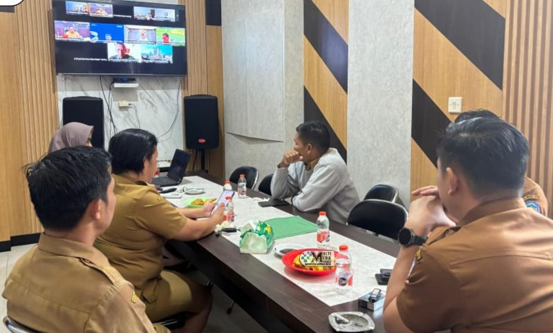 Pemkab Mura mengikuti Rakor pengendalian inflasi dan distribusi pangan nasional yang dilaksanakan secara virtual di aula Bagian Perekonomian dan SDA, Senin (6/4/2026).