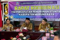 Wabup Rahmanto Muhidin, saat memimpin rapat koordinasi TPPS tahun 2026 yang digelar di Aula Setda Gedung A Puruk Cahu, Senin (20/4/2026).