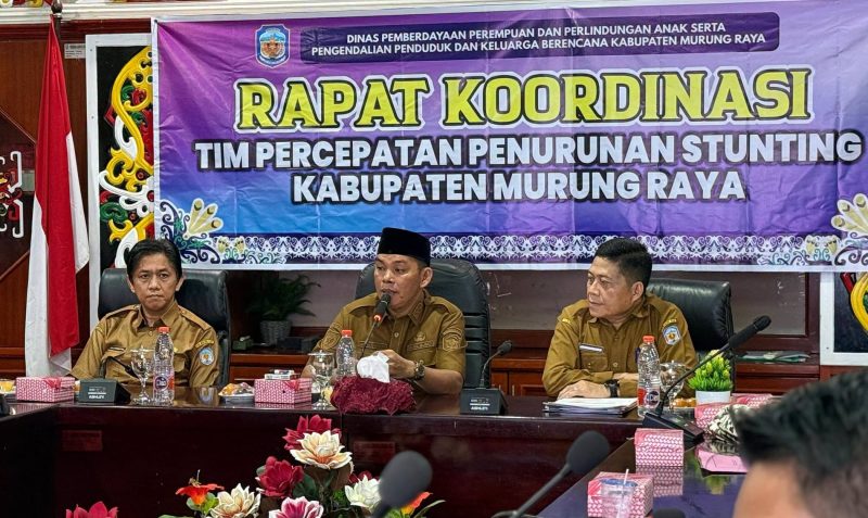 Wabup Rahmanto Muhidin, saat memimpin rapat koordinasi TPPS tahun 2026 yang digelar di Aula Setda Gedung A Puruk Cahu, Senin (20/4/2026).