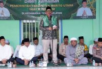 Bupati Barito Utara Shalahuddin melakukan Safari Ramadan ke Masjid Al Muhajirin, Desa Tawan Jaya (SP1), Kamis, 5 Maret 2026.(dok/Diskominfosandi Barito Utara)