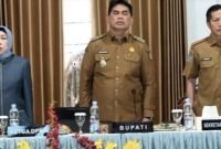 Bupati Barito Utara Shalahuddin bersama Ketua DPRD Mery Rukaini, menghadiri kegiatan Musrenbang Kecamatan Teweh Tengah di Muara Teweh, Selasa, 10 Februari 2026.(dok Diskominfosandi Barito Utara/tegaklurus.net)
