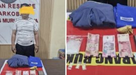 Pelaku dan barang bukti yang diamankan Satresnarkoba Polres Mura. (Foto :ist)