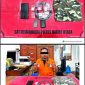 Foto pelaku pria dan beberapa barang bukti