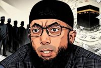 Ilustrasi Ustaz Khalid Basalamah di tengah kasus kuota haji. [Suara.com/Ema] 