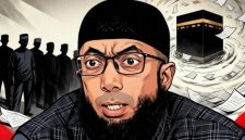 Ilustrasi Ustaz Khalid Basalamah di tengah kasus kuota haji. [Suara.com/Ema] 