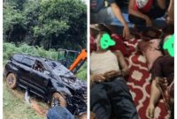 Kecelakaan lalu lintas terjadi di kawasan Bukit Akap/Badung, Desa Gantung Pengayuh, Kecamatan Seruyan Tengah, pada Minggu sore sekitar pukul 16.30 WIB. 3 orang meninggal dan 2 kritis. Foto Nordin