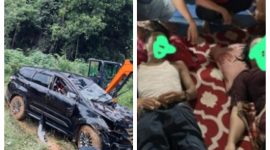 Kecelakaan lalu lintas terjadi di kawasan Bukit Akap/Badung, Desa Gantung Pengayuh, Kecamatan Seruyan Tengah, pada Minggu sore sekitar pukul 16.30 WIB. 3 orang meninggal dan 2 kritis. Foto Nordin