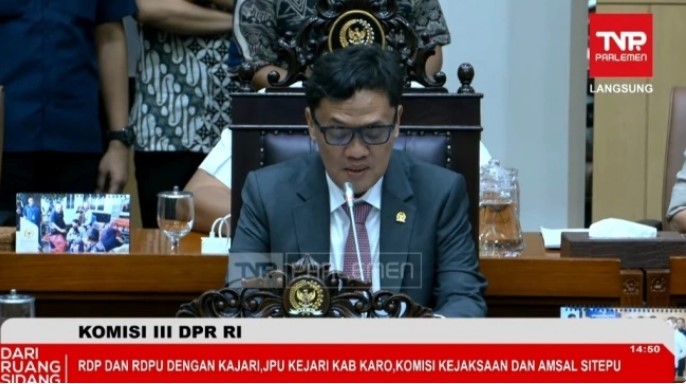 Ketua Komisi III DPR RI, Habiburokhman di Komplek Parlemen, Senayan, Jakarta, Kamis (2/4/2026). [Tangkapan layar] 