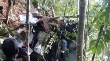 helikopter PK-CFX jatuh di hutan Sadakau Kalimantan Barat, kamis (16/4/2026). 