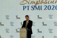 Menteri Keuangan Purbaya Yudhi Sadewa saat Simposium PT SMI di Ayana Midplaza, Jakarta, Rabu (22/4/2026). [Suara.com/Dicky Prastya] 