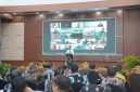 Plt. Kepala Dinas Pendidikan Kalimantan Tengah Muhammad Reza Prabowo saat memberikan sambutan pada pembukaan Rapat Koordinasi Penyusunan Kalender Pendidikan dan Sosialisasi SPMB Tahun Ajaran 2026/2027 di Aula Berkah Disdik Kalteng. (7/5/26)