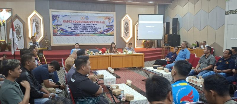 Rakor persiapan penetapan kepanitiaan kontingen Porprov di Gedung Dewan Adat Dayak, Puruk Cahu, Senin (11/5/2026). (Foto : 1tulah.com)