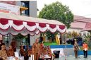 Foto Bupati Barito Utara, H. Shalahuddin ST MT, memimpin secara langsung Apel Siaga Sensus Ekonomi 2026 yang digelar di halaman kantor bupati setempat