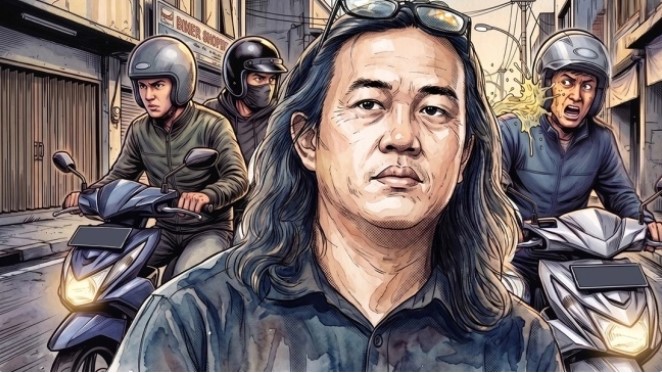 Ilustrasi kasus penyiraman air keras Andrie Yunus. [Suara.com/Aldie] 