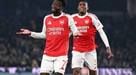 Selebrasi pemain Arsenal, Bukayo Saka. (Dok. Arsenal) 
