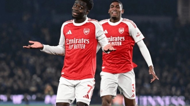 Selebrasi pemain Arsenal, Bukayo Saka. (Dok. Arsenal) 