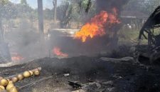 Bus ALS yang terbakar di Muratara Sumatera Selatan [dok Polda Sumsel