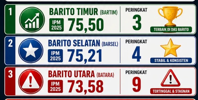 Perhitungan data per kabupaten di 3 kabupaten di Kalimantan Tengah