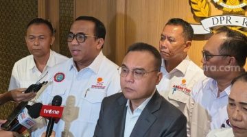 Wakil Ketua DPR Dasco bertemu KSPSI dan KSBSI (Suara.com/Bagaskara) 