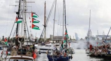 Iluatrasi kapal-kapal yang ikut terlibat dalam Global Sumud Flotilla untuk Gaza, Palestina. (ANTARA/Anadolu/py) 