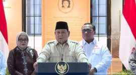 Presiden Republik Indonesia, Prabowo Subianto, menghadiri prosesi peresmian Museum dan Rumah Singgah Marsinah di Kabupaten Nganjuk, Jawa Timur, pada Sabtu (16/5/2026). (tangkap layar)