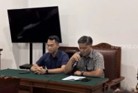 Briptu Garindra Aldo, S.H., yang membacakan petitum (permohonan) dari pihak kepolisian dalam sidang perkara praperadilan kasus Andrie Yunus di Pengadilan Negeri (PN) Jakarta Selatan, Selasa (26/5/2026). (Suara.com/Dinda Pramesti K) 