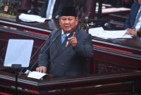 Presiden Prabowo Subianto menyampaikan pidato dalam Rapat Paripurna ke-19 DPR RI Masa Persidangan V Tahun Sidang 2025-2026 di kompleks Parlemen, Jakarta, Rabu (20/5/2026). [ANTARA FOTO/Rivan Awal Lingga/app/kye] 