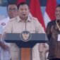 Tangkapan layar - Presiden Prabowo Subianto memberikan arahan saat Peringatan Hari Buruh Internasional di Monas, Jakarta, Jumat (1/5/2026). (ANTARA/YouTube/BPMI Sekretariat Presiden) 