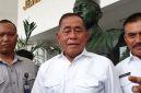 Momen Ryamizard Ryacudu saat akan laksanakan sertijab Menteri Pertahanan ke Prabowo Subianto. (Suara.com/Fakhri Fuadi) 