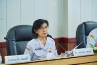 Pj. Sekda Kalimantan Tengah Linae Victoria Aden memimpin Rapat Koordinasi persiapan evaluasi Strategi Nasional Pencegahan Korupsi (Stranas PK) di Ruang Rapat Bajakah, Kantor Gubernur Kalteng, Rabu (3/6/26).