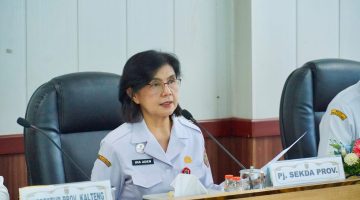 Pj. Sekda Kalimantan Tengah Linae Victoria Aden memimpin Rapat Koordinasi persiapan evaluasi Strategi Nasional Pencegahan Korupsi (Stranas PK) di Ruang Rapat Bajakah, Kantor Gubernur Kalteng, Rabu (3/6/26).