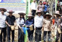 Bupati Heriyus dalam kegiatan Panen Raya Ikan Nila yang diselenggarakan Kelompok Pembudidaya Ikan (Pokdakan) Pakat Sasama di Kelurahan Puruk Cahu Seberang, Kecamatan Murung, Kamis (11/6/2026).
