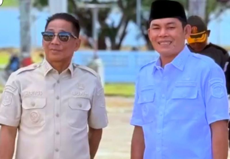 Bupati Murung Raya, Heriyus, bersama Wakil Bupati Rahmanto Muhidin meninjau langsung lokasi yang akan menjadi pusat pelaksanaan Musabaqah Tilawatil Qur'an (MTQ) VIII KORPRI Tingkat Provinsi Kalimantan Tengah di Alun-Alun Jorih Jerah, Puruk Cahu, Rabu (17/6/2026).