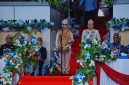Foto Gubernur Kalimantan Tengah H. Agustiar Sabran, bertindak sebagai Inspektur Upacara