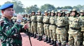 Peserta latsarmil dari pengelola KDMP dan KNMP mengikuti upacara pembukaan pelatihan diklat di lapangan Dirgantara AAU, Yogyakarta, pada Rabu (17/6/2026). ANTARA/HO-Humas TNI AU