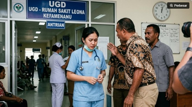 Ilustrasi dokter diintimidasi. (Foto sebagai ilustrasi dibuat dengan AI) 