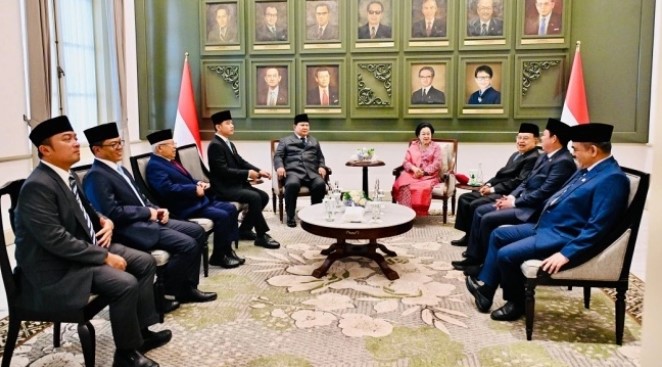 ertemuan langka tokoh politik di Gedung Pancasila: Prabowo, Megawati, JK, hingga Ma'ruf Amin. (Ist) 